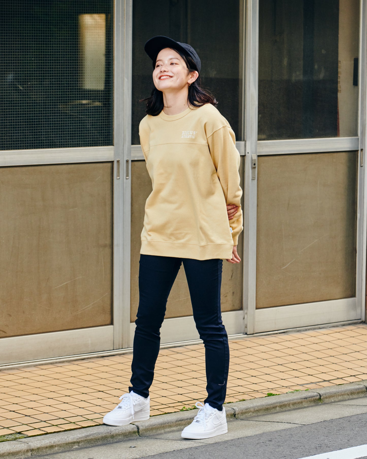 裏毛フッドボールクルースウェット