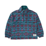 フリースパイピング配色ハーフZIP PO