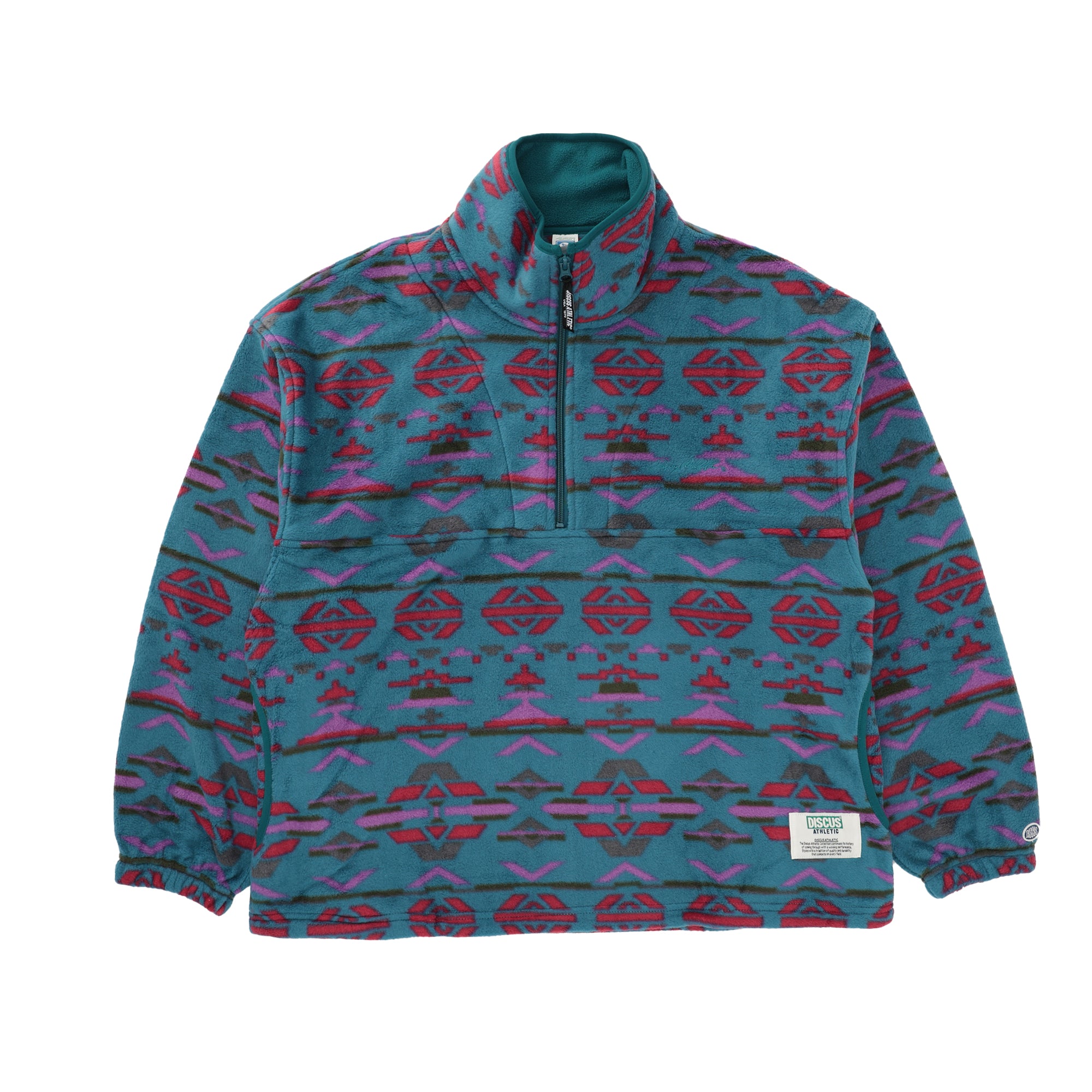 フリースパイピング配色ハーフZIP PO