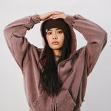 Distressed Zip Hoodie