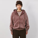 Distressed Zip Hoodie