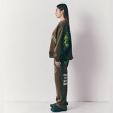 HOME ECONOMICS EXPERIMENT × Discus Fleece Crewneck Sweatshirt 【Brown】