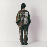 HOME ECONOMICS EXPERIMENT × Discus Fleece Crewneck Sweatshirt 【Brown】