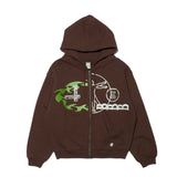 HOME ECONOMICS EXPERIMENT × Discus Zip UP Fleece Hoodie【Brown】