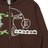 HOME ECONOMICS EXPERIMENT × Discus Zip UP Fleece Hoodie【Brown】