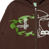 HOME ECONOMICS EXPERIMENT × Discus Zip UP Fleece Hoodie【Brown】