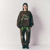 HOME ECONOMICS EXPERIMENT × Discus Fleece Crewneck Sweatshirt 【Brown】