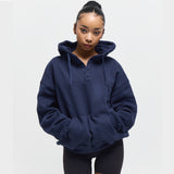 Fleece Henry Neck Hoodie