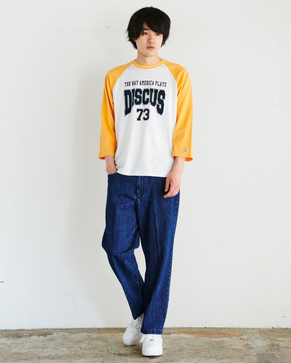 7分袖ラグラン プリントクルーＴシャツ