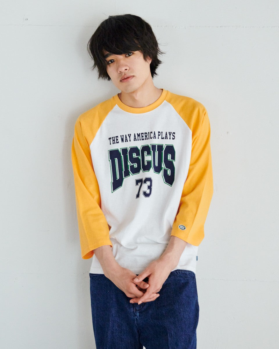 7分袖ラグラン プリントクルーＴシャツ