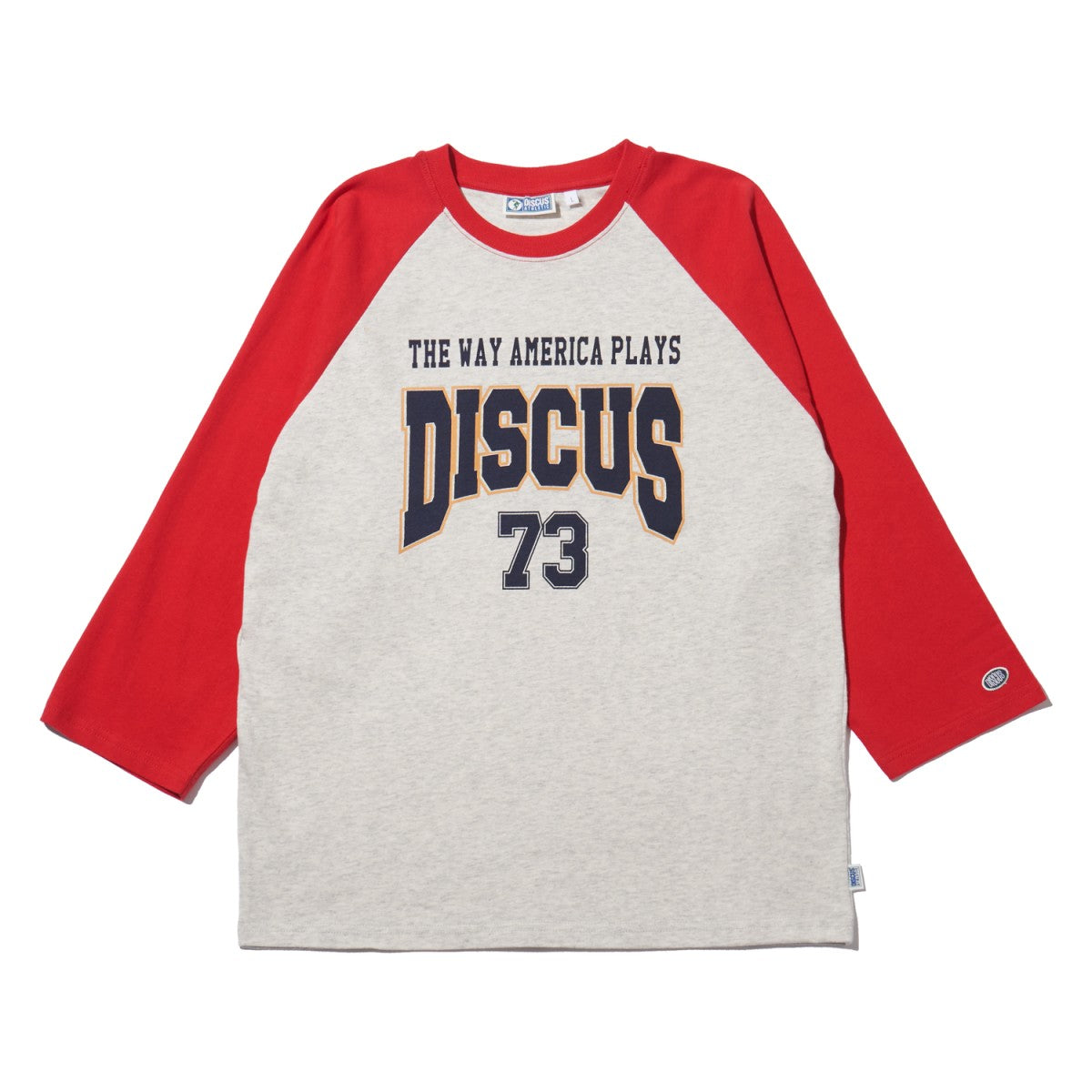 7分袖ラグラン プリントクルーＴシャツ